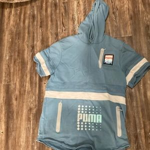 Puma pink dolphin short sleeve jogging hoodie